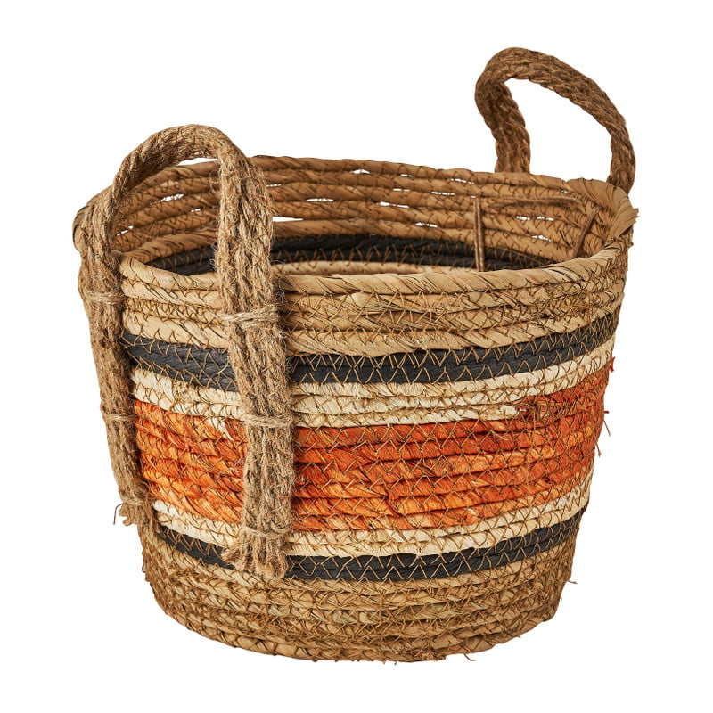 Mand oranje streep - laag - ø25x20 cm