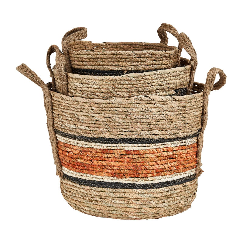 Mand oranje streep - laag - ø25x20 cm