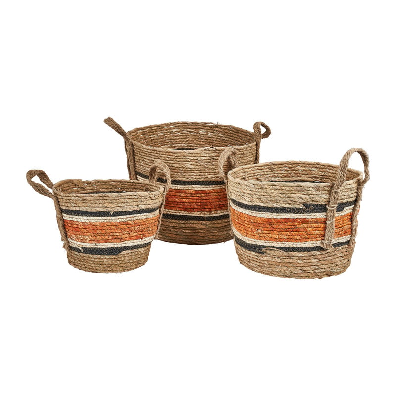 Mand oranje streep - laag - ø29x24 cm