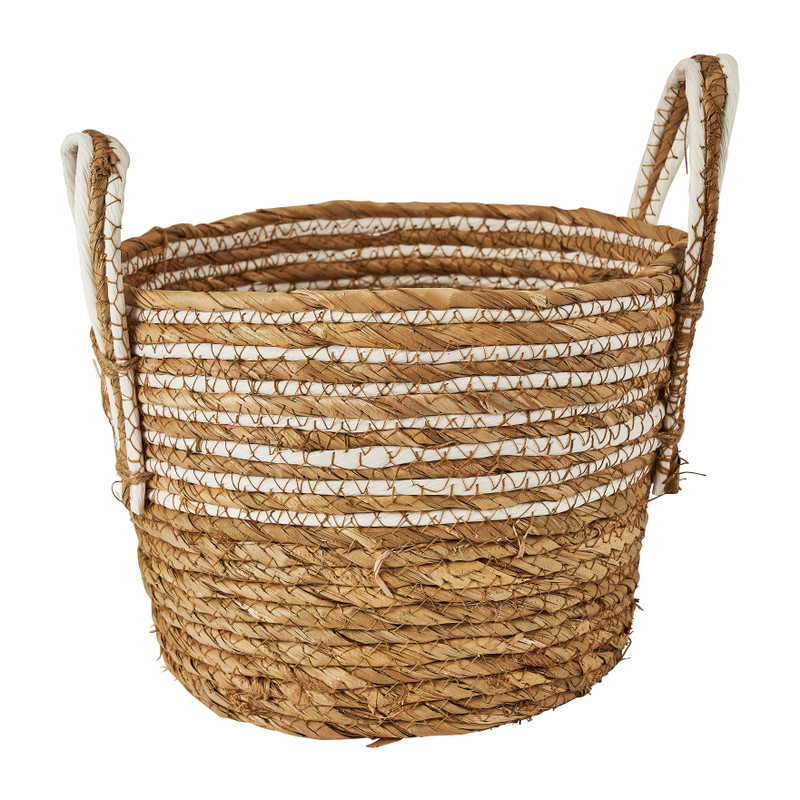 Mand witte streep - laag - ø25x20 cm