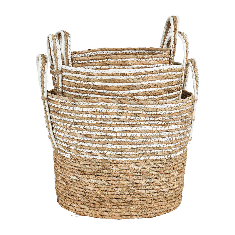 Mand witte streep - laag - ø25x20 cm