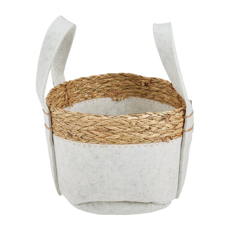 Mand vilt en zeegras - wit - ⌀28x16 cm 