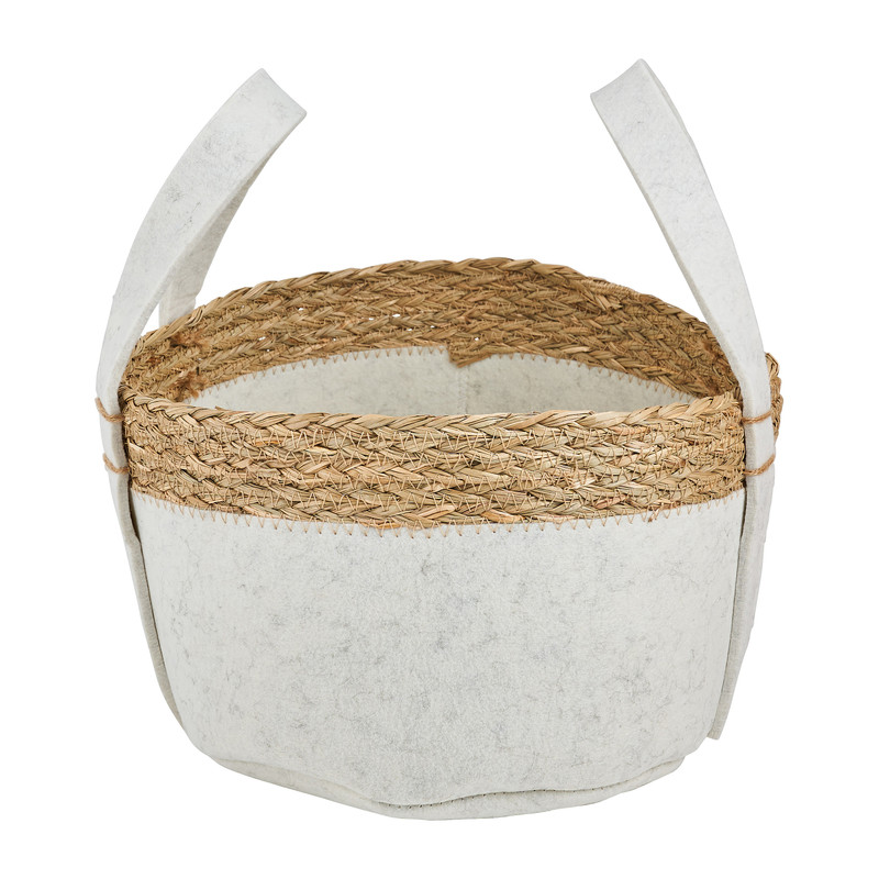 Mand vilt en zeegras - wit - ⌀34x18 cm 