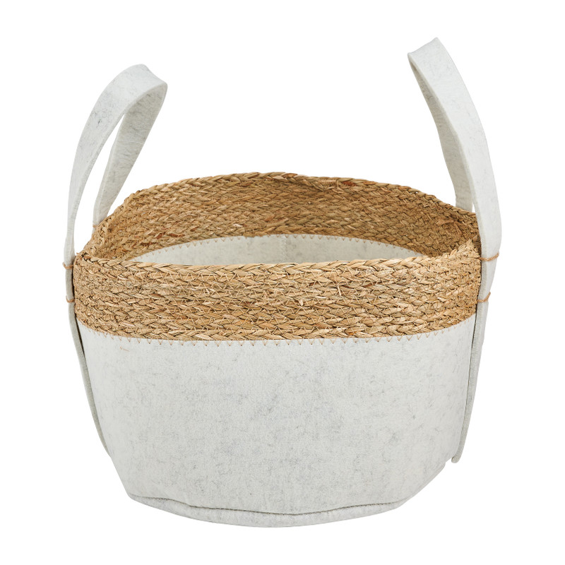 Mand vilt en zeegras - wit - ⌀39x20 cm 