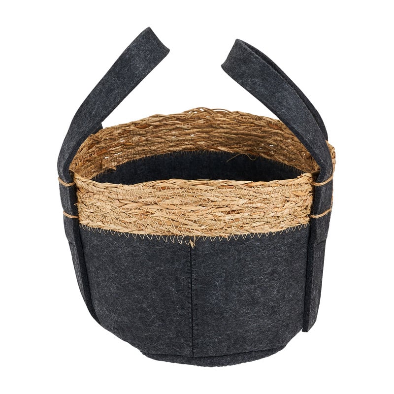 Mand vilt en zeegras - grijs - ⌀28x16 cm 