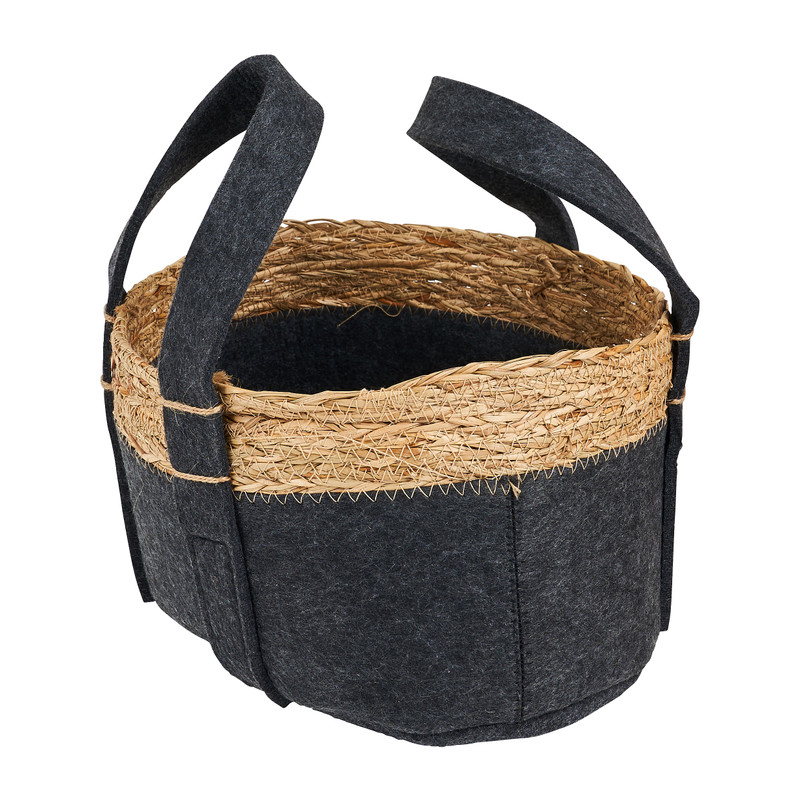 Mand vilt en zeegras - grijs - ⌀28x16 cm 