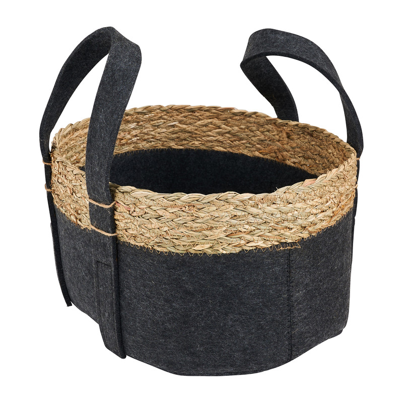 Mand vilt en zeegras - grijs - ⌀34x18 cm 