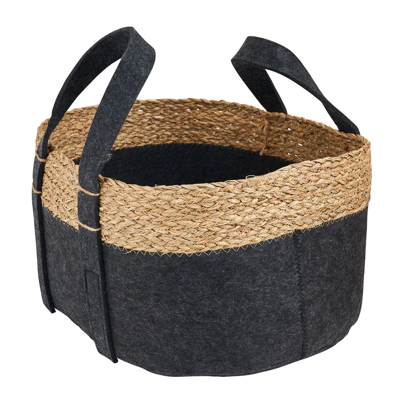 Mand vilt en zeegras - grijs - ⌀39x20 cm 