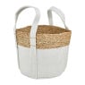 Mand vilt en zeegras - wit - ⌀30x25 cm 