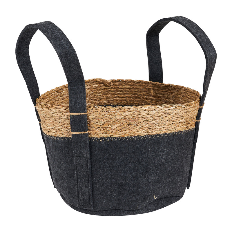 Mand vilt en zeegras - grijs - ⌀27x20 cm 