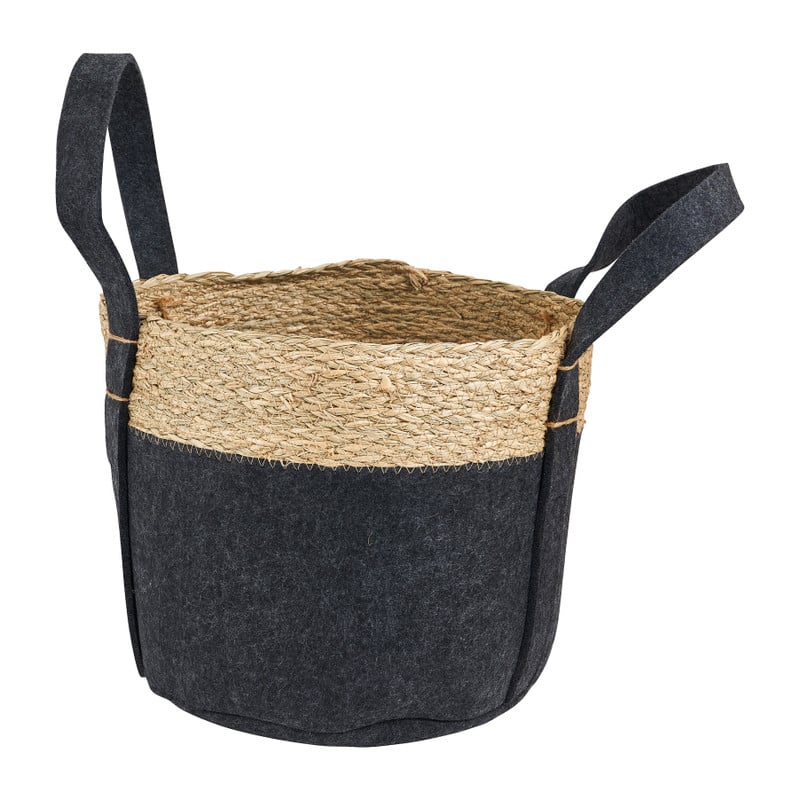 Mand vilt en zeegras - grijs - ⌀30x25 cm 