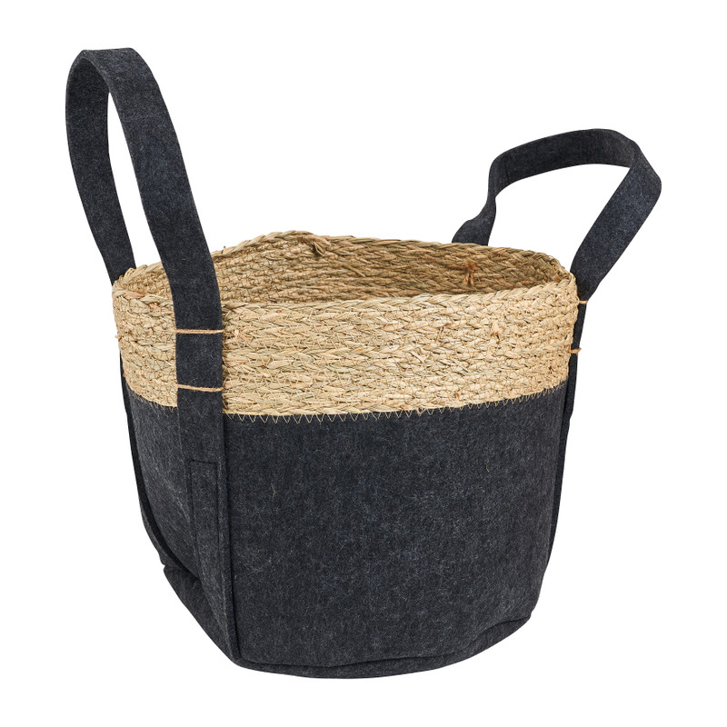 Mand vilt en zeegras - grijs - ⌀30x25 cm 