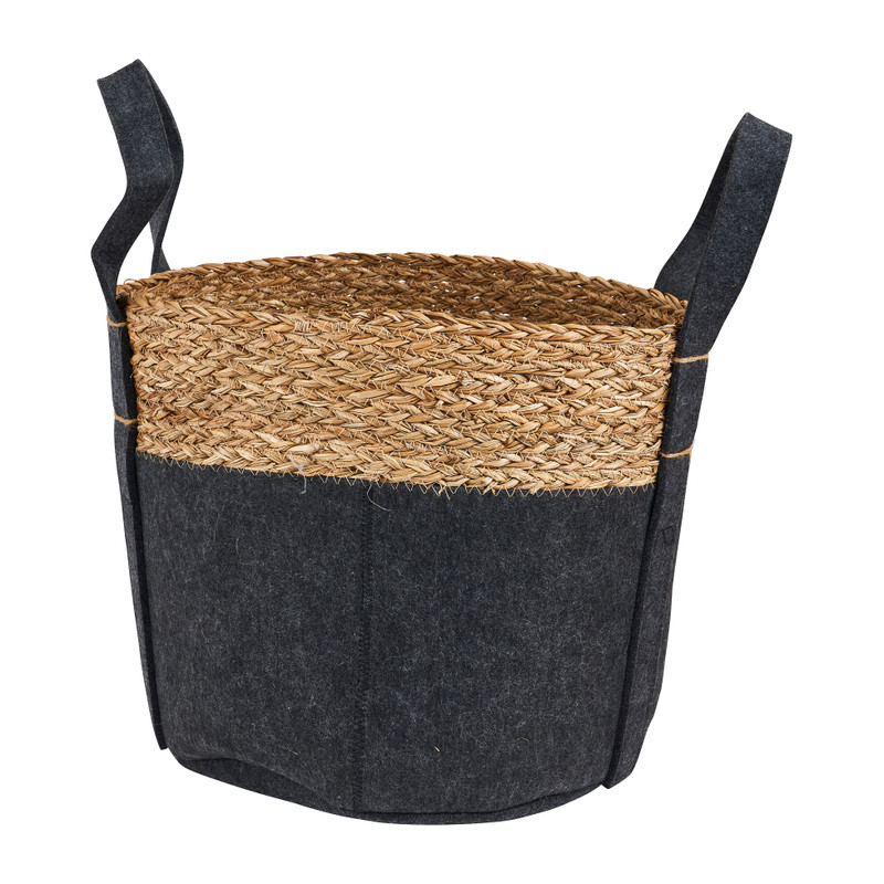 Mand vilt en zeegras - grijs - ⌀33x30 cm 
