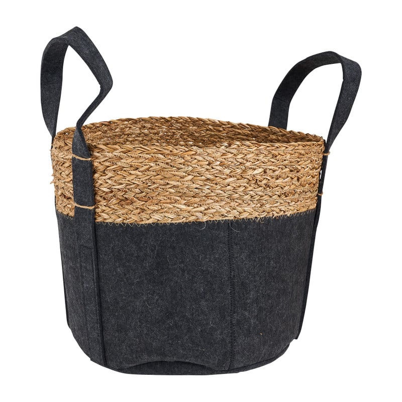 Mand vilt en zeegras - grijs - ⌀33x30 cm 