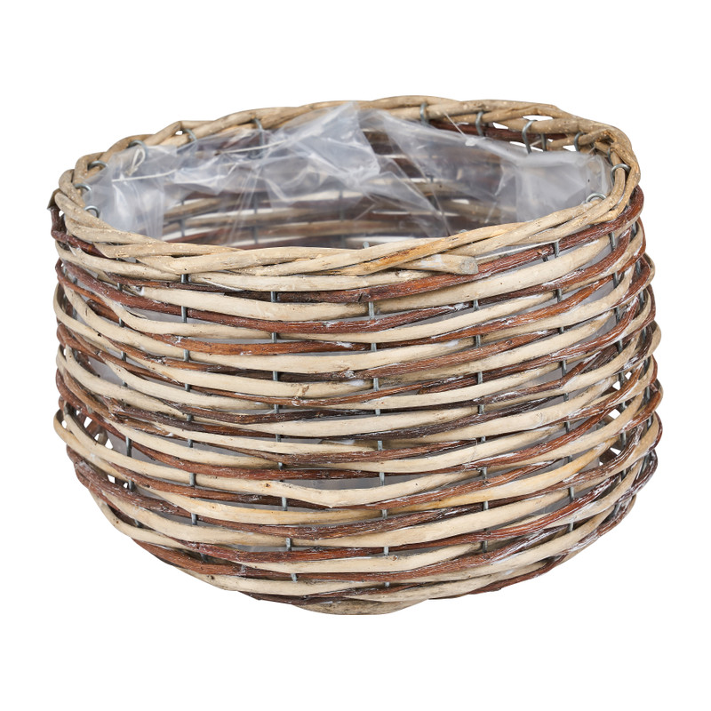 Rieten bloempot met voering - ⌀25x17cm 