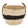 Mand rond - naturel/zwart - ø28x23 cm