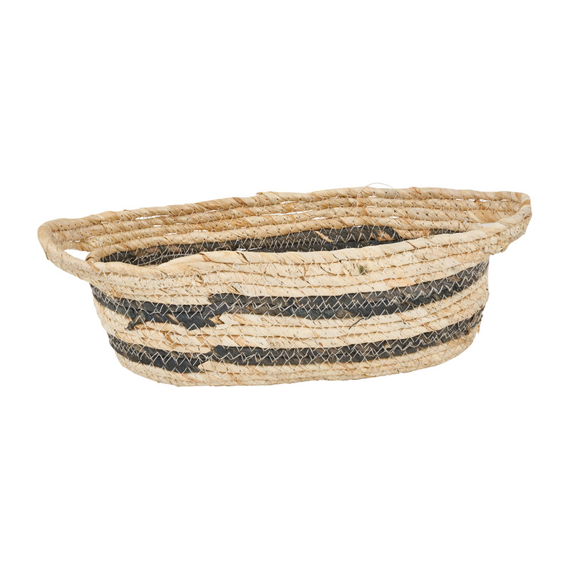Mand ovaal - naturel/zwart - 30x16x10 cm