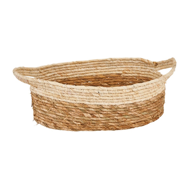 Mand ovaal met lichte rand - naturel/bruin - 39x26x14 cm
