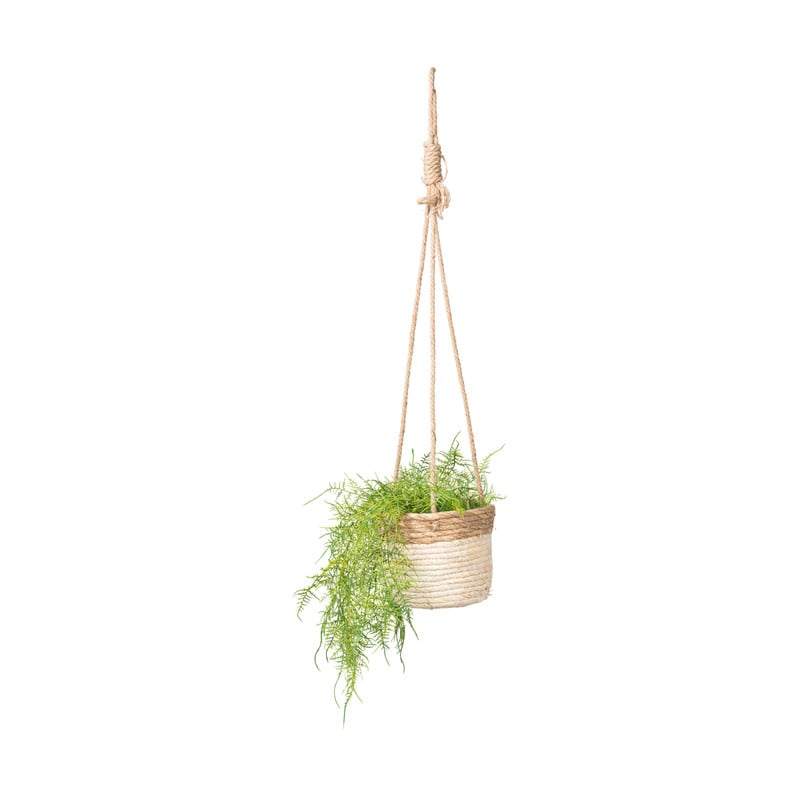 Bloempot aan touw - wit
