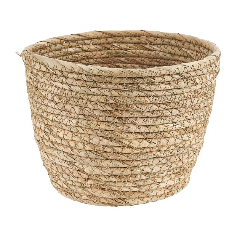 Rieten bloempot - naturel - ⌀19x14 cm 