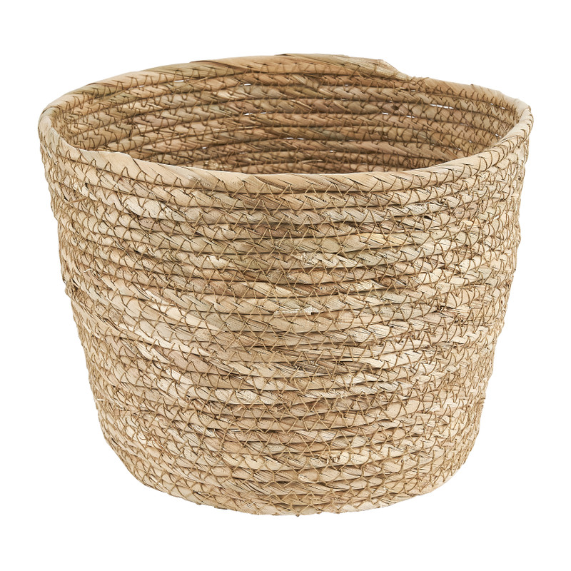 Rieten bloempot - naturel - ⌀22x17 cm 