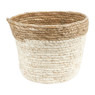 Rieten bloempot - wit - ⌀22x17 cm 