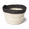 Rieten bloempot - zwart - ⌀19x14 cm 