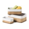 Bamboe manden met voering - 3 stuks