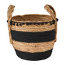 Mand met hengsel en pompoms - ⌀26x23 cm 