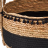 Mand met hengsel en pompoms - ⌀38x33 cm 