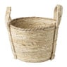 Mand laag met handels - naturel - Ø25x20 cm