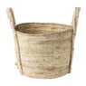 Mand laag met handels - naturel - Ø29x24 cm