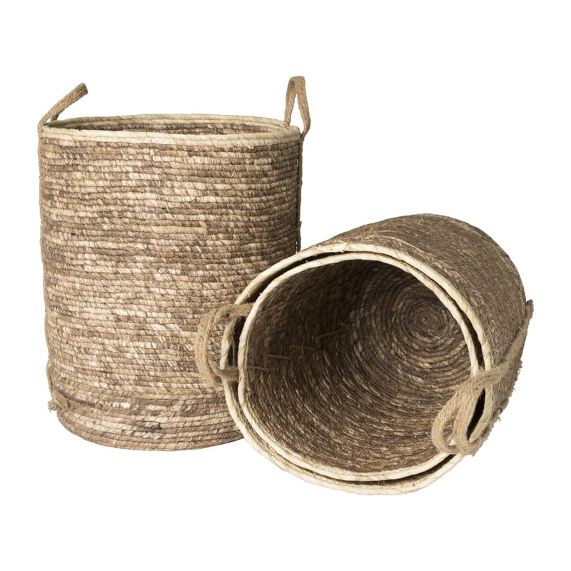 Mand met witte rand - hoog - ⌀45x49 cm