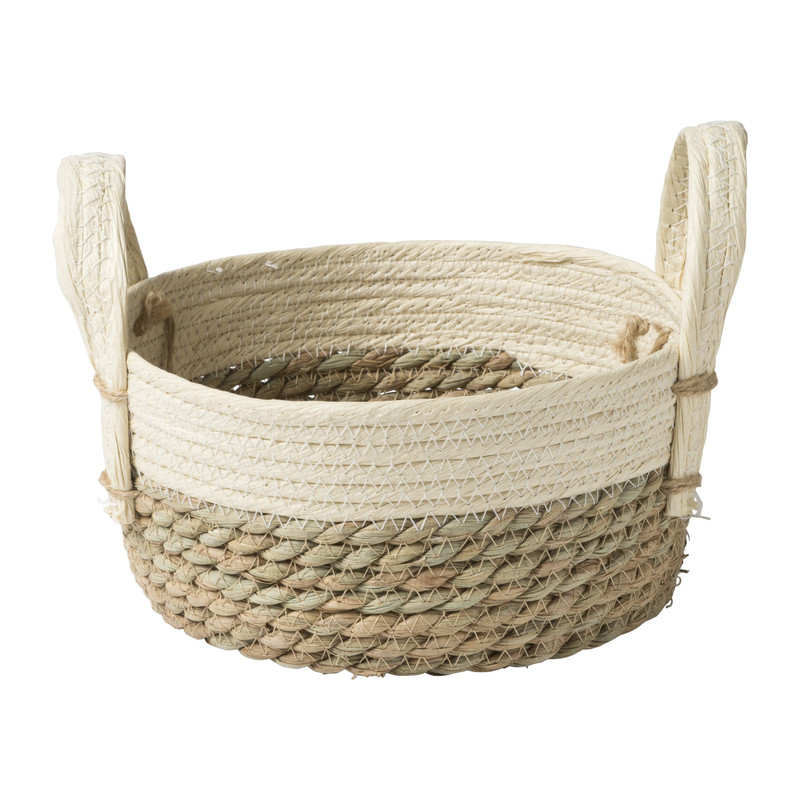 Mand rond met witte rand - Ø23x11 cm