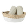 Rond mandje - ø22x7 cm - naturel/wit