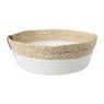 Rond mandje - ø26x9 cm - naturel/wit