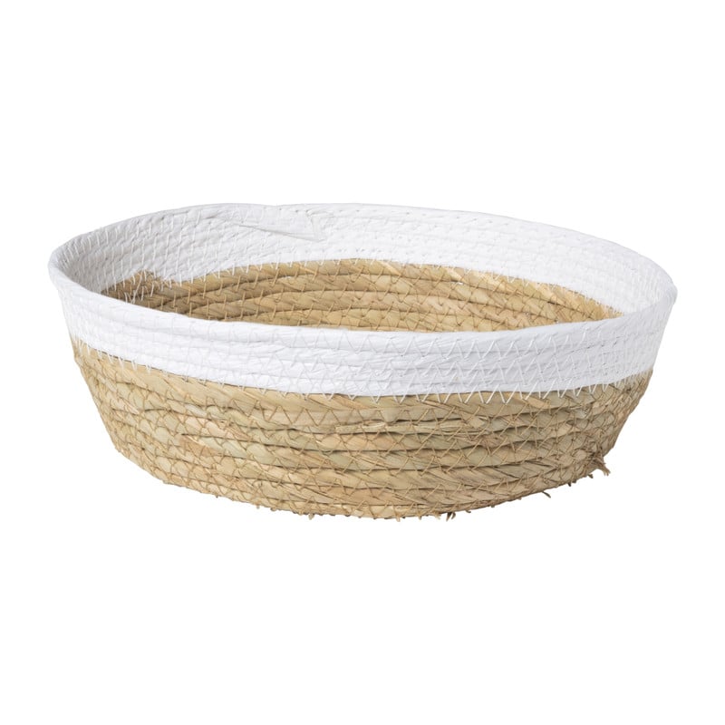 Ronde mand met witte rand - ø33x10 cm