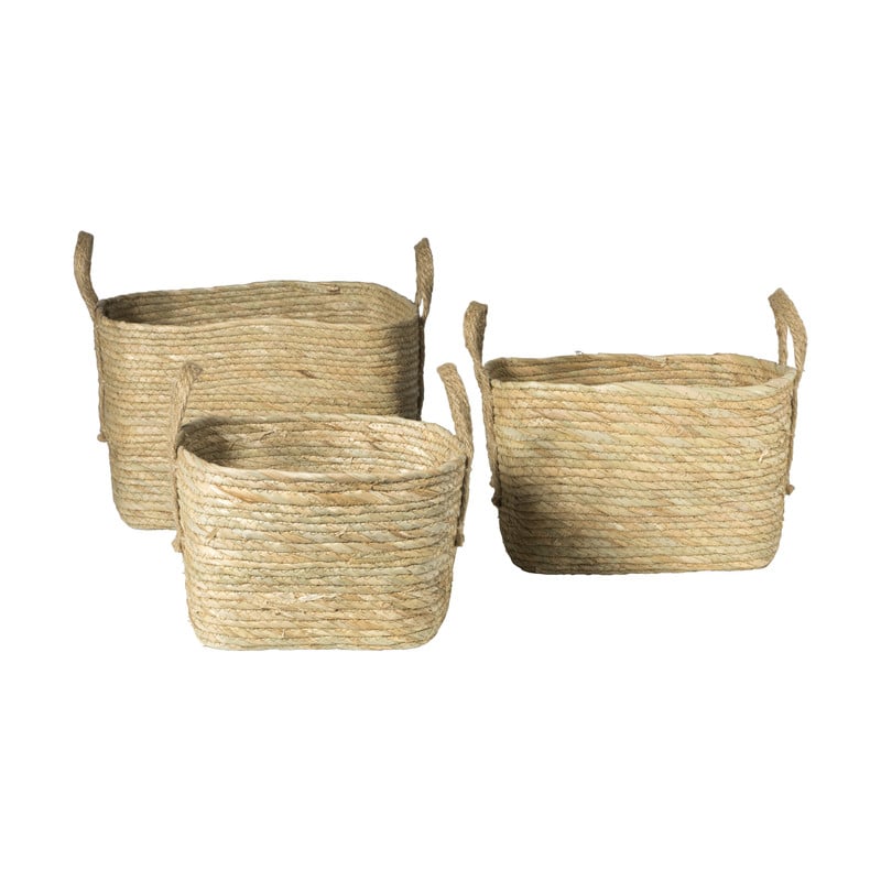 Mand Basix vierkant - 34x34x34 cm - naturel