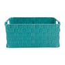Lademand chroom handvat - blauw - 36x26x16 cm