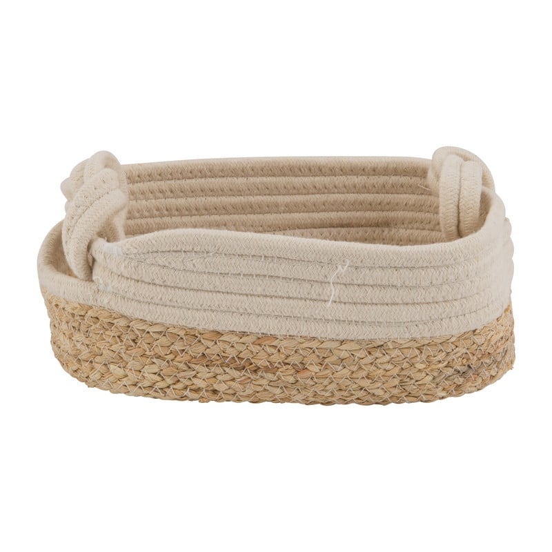 Mand ovaal met witte rand - 26x16x10 cm