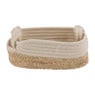 Mand ovaal met witte rand - 26x16x10 cm