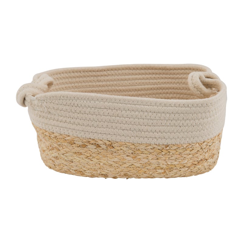 Mand ovaal met witte rand - 33x22x14 cm