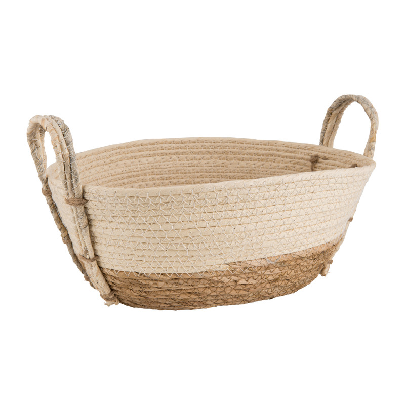 Rieten mand met witte rand – 26x16x10 cm 