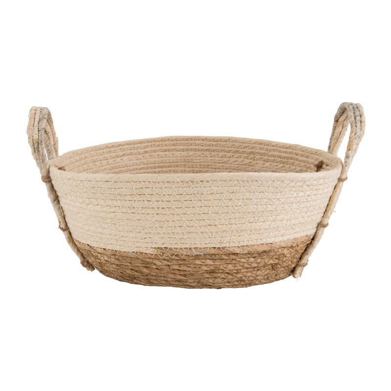 Rieten mand met witte rand – 26x16x10 cm 