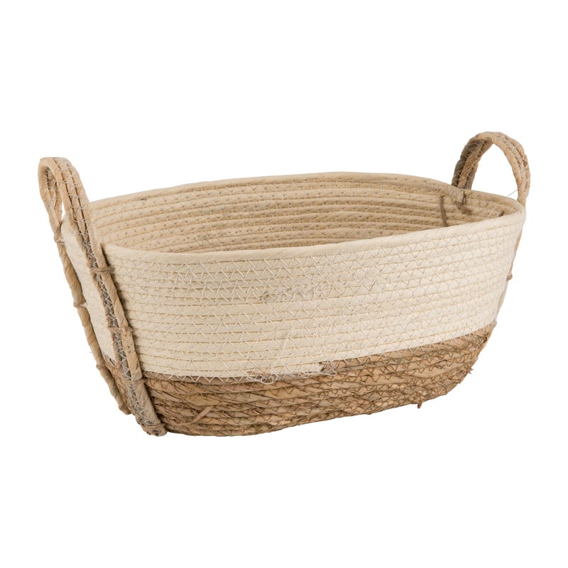 Rieten mand met witte rand – 29x19x12 cm