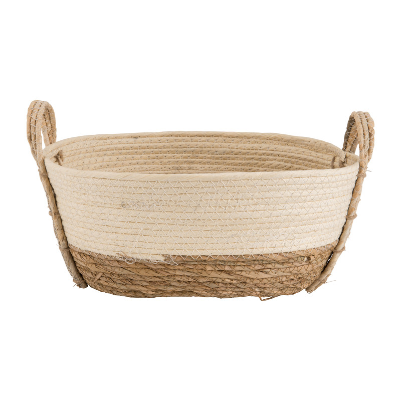 Rieten mand met witte rand – 29x19x12 cm