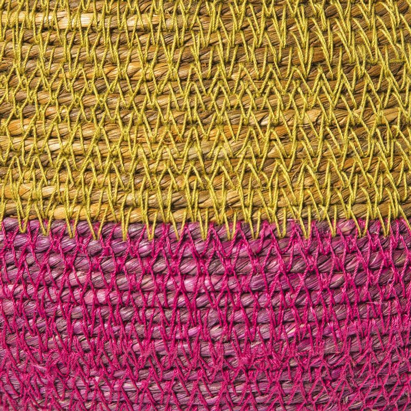 Mand colorblock - roze/geel - ø20x25 cm