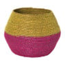 Mand colorblock - roze/geel - ø20x25 cm