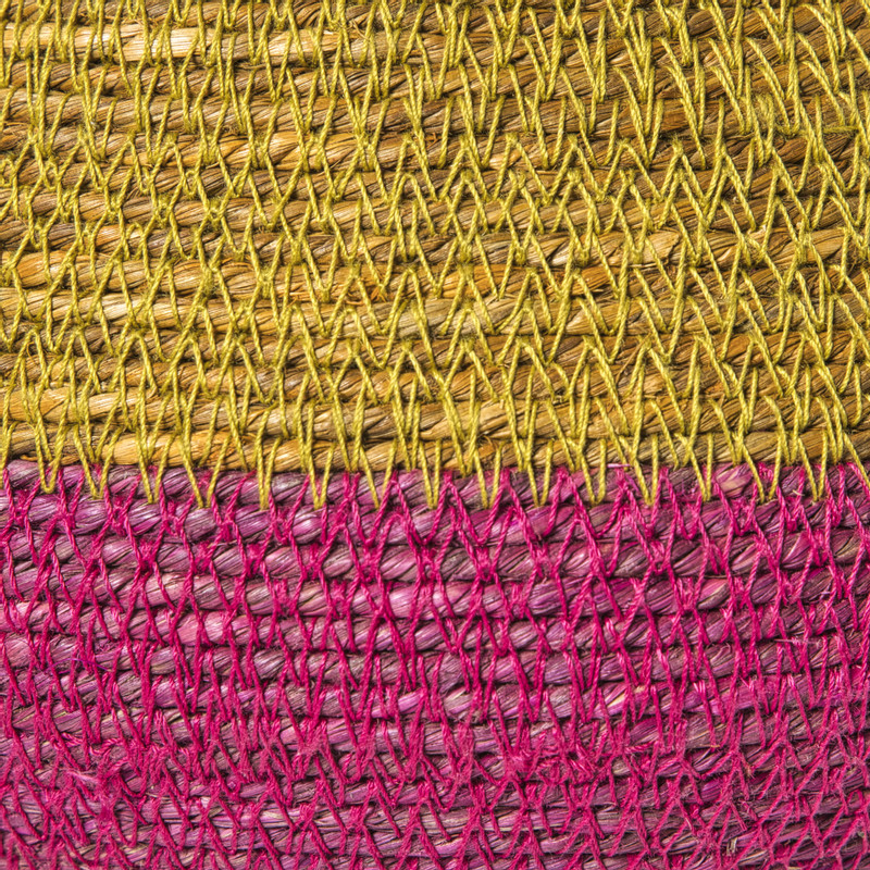 Mand colorblock - roze/geel - ø35x26 cm