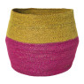 Mand colorblock - roze/geel - ø35x26 cm